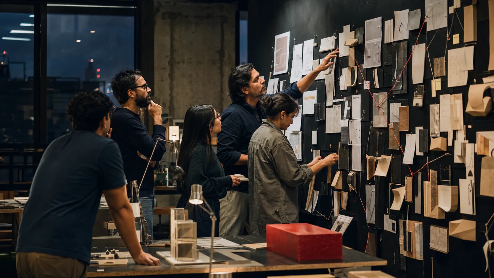 Escena ilustrativa de un equipo diseñando un sistema operativo