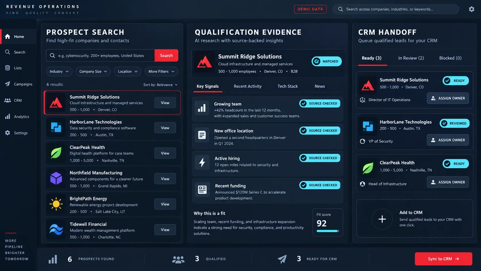 Representative Ironhand LeadGen workflow visual
