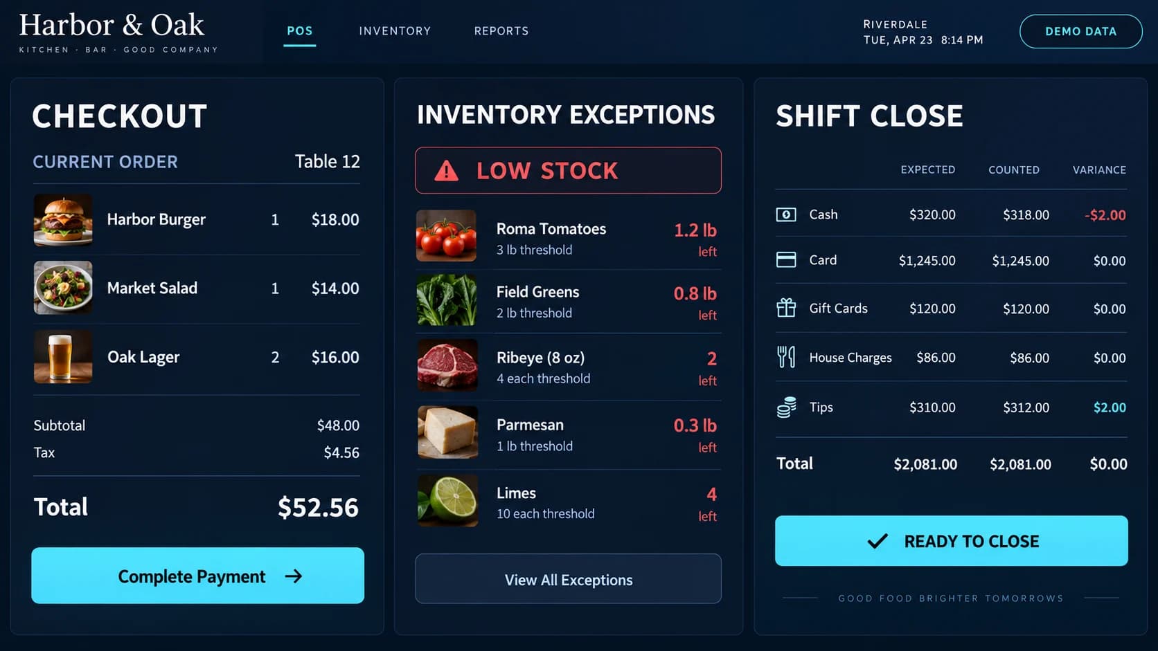 Ironhand POS screenshot