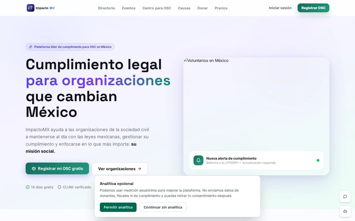 Interfaz de ImpactoMX
