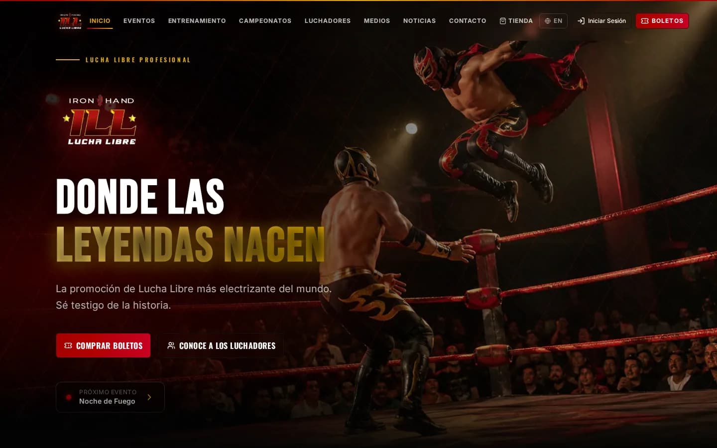 Ironhand Lucha Libre interface