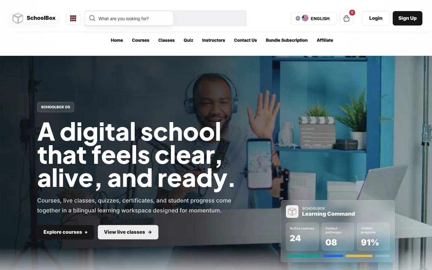SchoolBox LMS interface